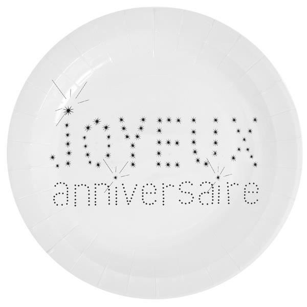 Assiette Blanche Joyeux Anniversaire Cdiscount