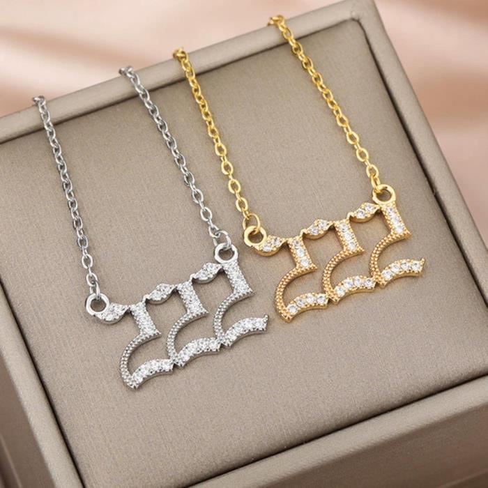 ZENSE - Collier homme - Pendentif zodiaque Vierge, diamètre 2cm