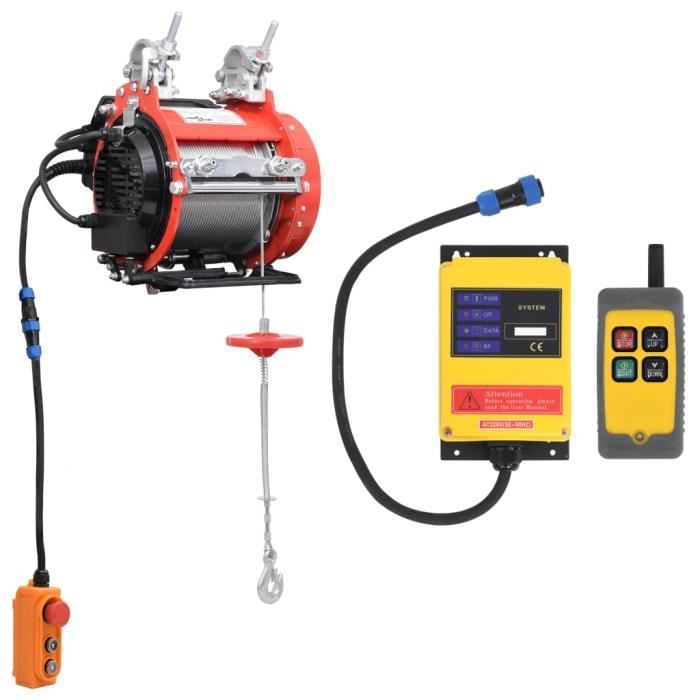 Palan Électrique 800/1000 Kg 220V Avec Interrupteur Arrêt D'Urgence - Treuil Électrique IP40 Puissant 1600W
