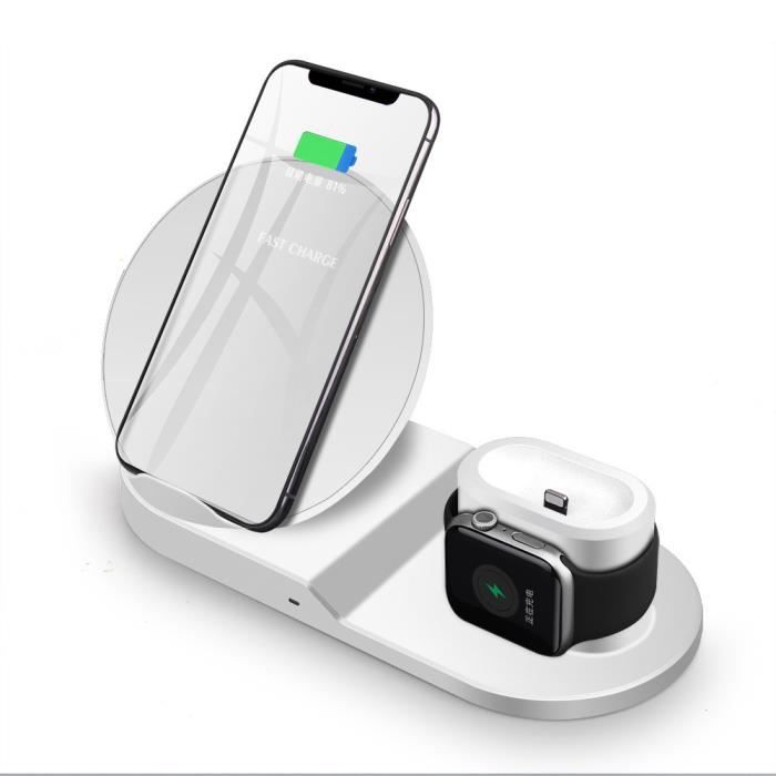 Charge rapide Chargeur sans fil pour Iphone XS XR XS Max 3 en 1 Chargeur  sans fil Dock Station pour Apple Watch série 1 2 3 Airpods - Cdiscount  Téléphonie