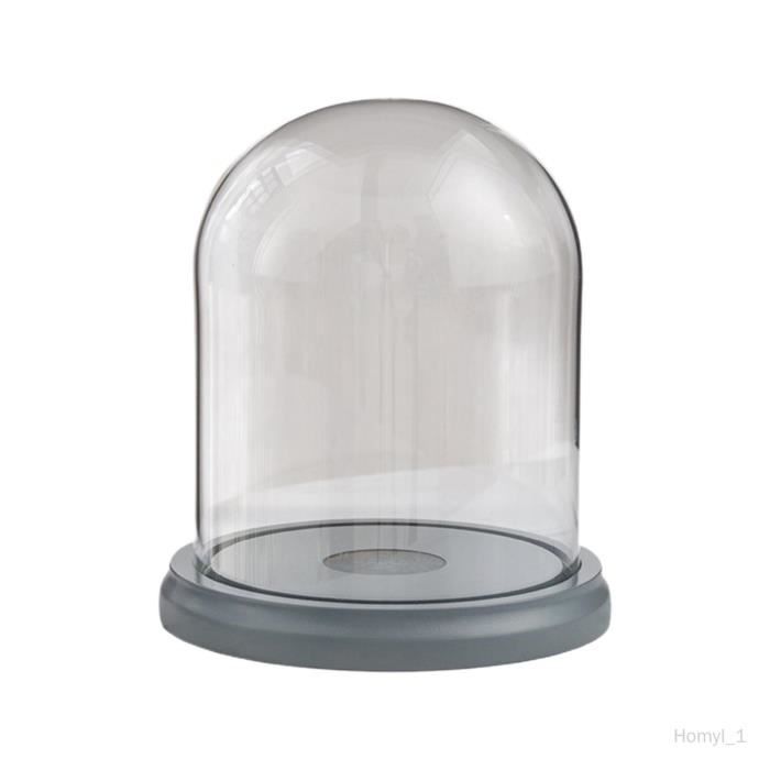 Cloche En Verre Transparent Avec Socle En Bois - Vitrine Pour Fleurs Séchées, Décorations DIY - Ornement De Table