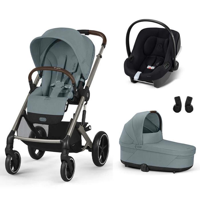CYBEX - Poussette Trio Balios S Lux + Siège auto Aton B2 + Nacelle Cot S Lux Stormy Blue