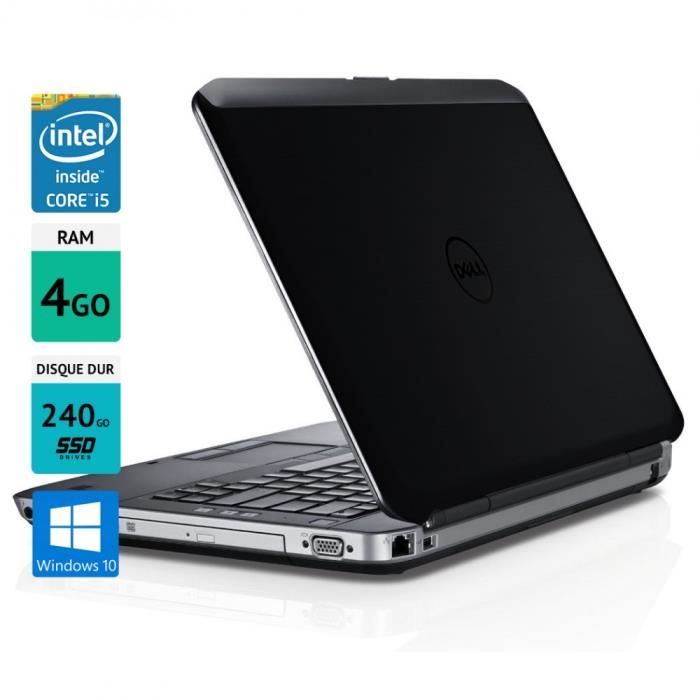 Top achat PC Portable Pc portable Dell Latitude E5420 14" 4GO SSD 240GO Windows 10 Black Mat pas cher