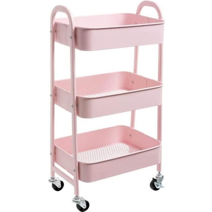 Chariot de Service - DHHOZAMZ - Multifonction - 3 Niveaux - Noir - Rangement Pratique