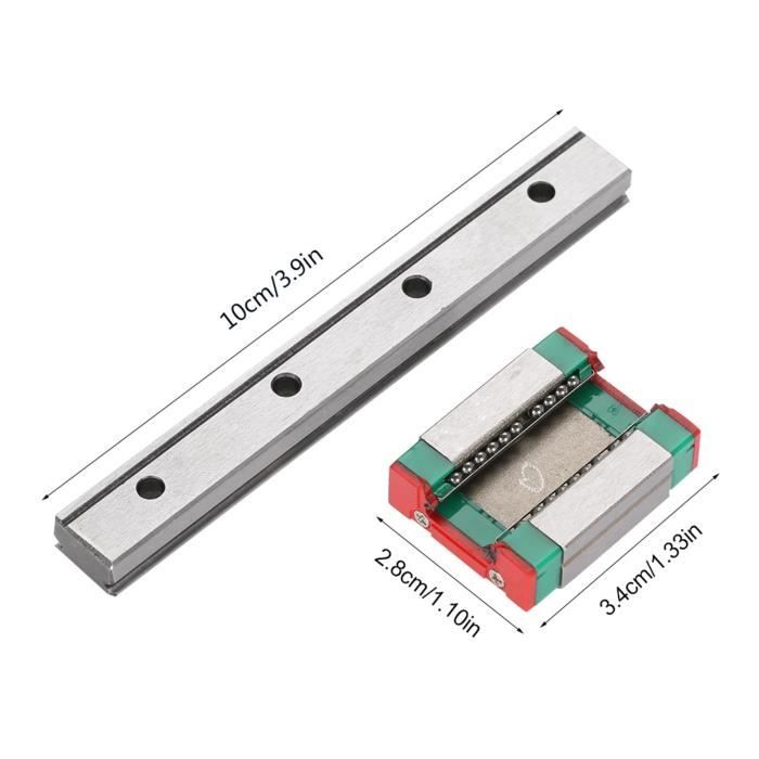 Rail De Guidage Linéaire Miniature LML9B 9mm + Bloc Coulissant - Pour Équipement Automatique Et Précision