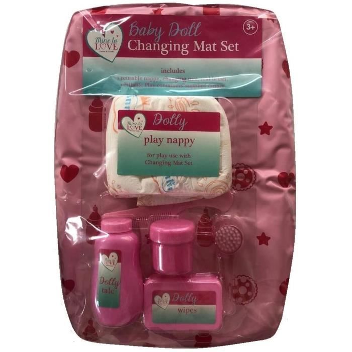 Bebe Poupee Jouet Matelas A Langer Accessoires Ensemble Nappe Pinceaux Conteneurs Mine A Aimer Cdiscount Jeux Jouets