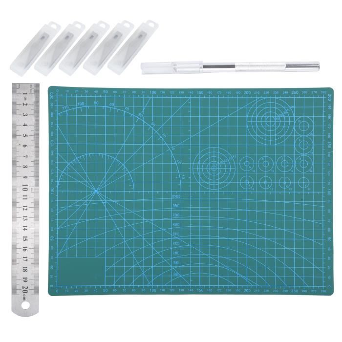 Lot De 4 Tapis De Découpe 22x32 Cm Avec Grattoir Et Pincettes - Différentes Adhérences - Pour Couture, Scrapbooking, DIY