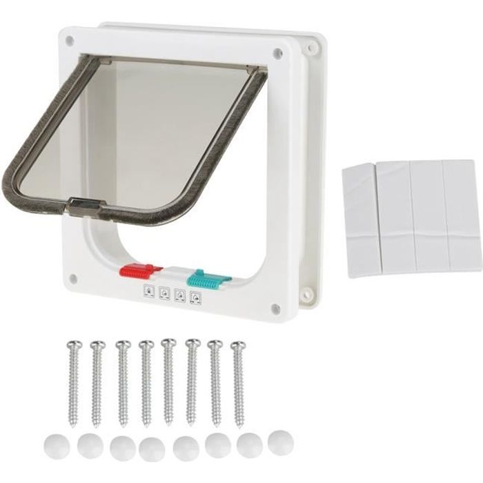 Meilleurs prix pour Chatière à Puce Électronique pour Chat Micropucé, 4 porte verrouillable pour petit chien de chat LIU®