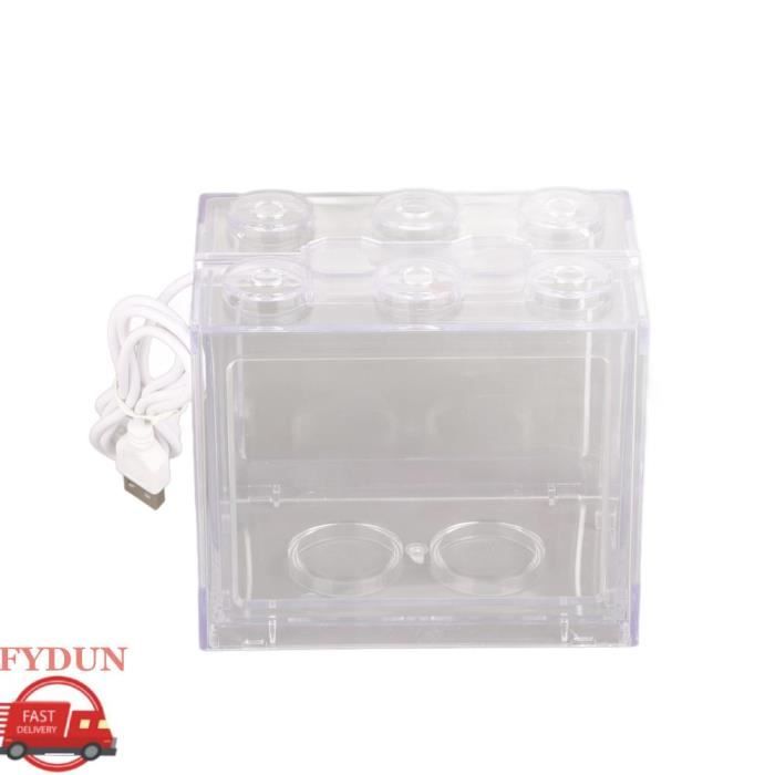 Comparer les prix de Aquarium Mini Décoratif - FYDUN - LED USB - Plastique Écologique - 12x8x10,5 cm - Poisson d'Eau Froide