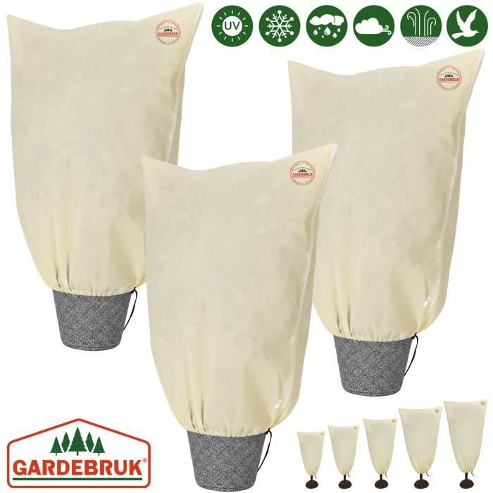 Housse Hivernage Pour Plantes 200x240 Cm - Protection Froid, Gel, Vent - Fermeture Éclair Et Cordon - Pour Arbres En Pot - 5