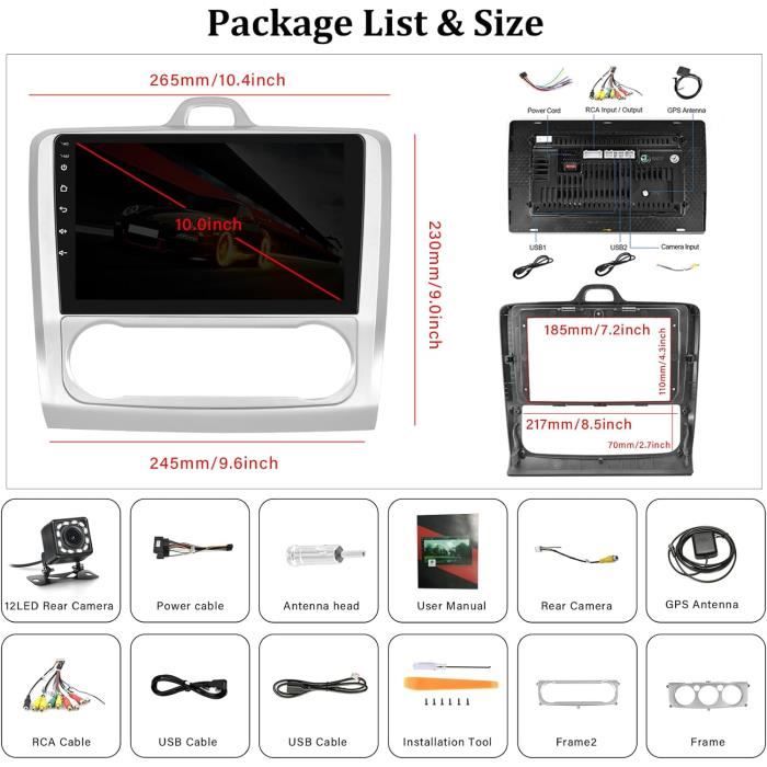 2G 32G Android 13 Car Radio 2 Din for Ford Focus Mk2 Mk3 Exi MT 2 3 2004-2011 with Wireless Carplay Android Car, 9 Radio Touch Display Double- Din with GPS WiFi BT FM/RDS 2G 32G Android 13 Car Radio 2 Din for Ford Focus Mk2 Mk3 Exi MT 2 3 2004-2011 with Wireless Carplay Android Car, 9 Radio Touch Display Double- Din with GPS WiFi BT FM/RDS