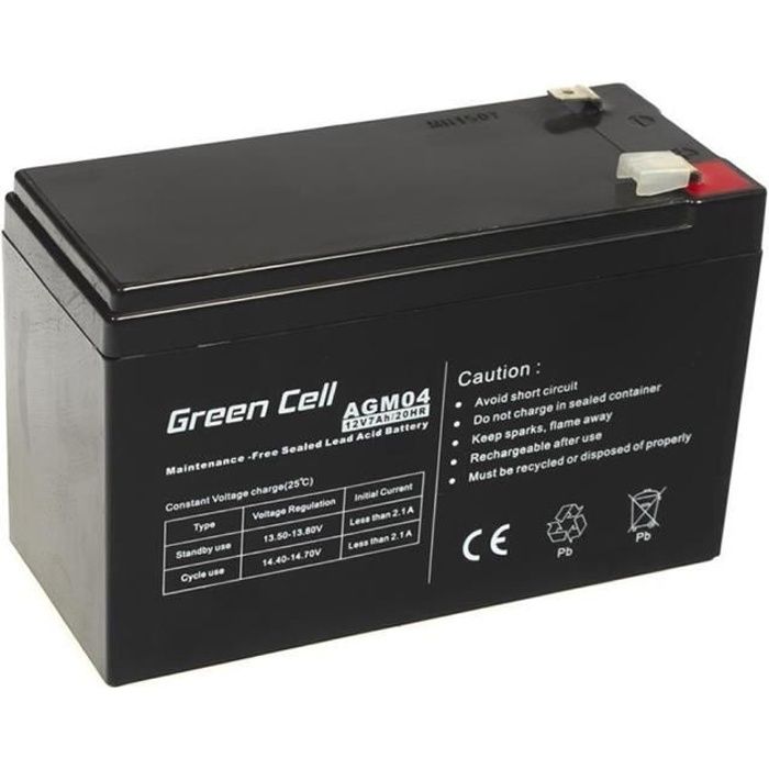 Batterie d'alimentation AGM VRLA Green Cell 12V 7Ah