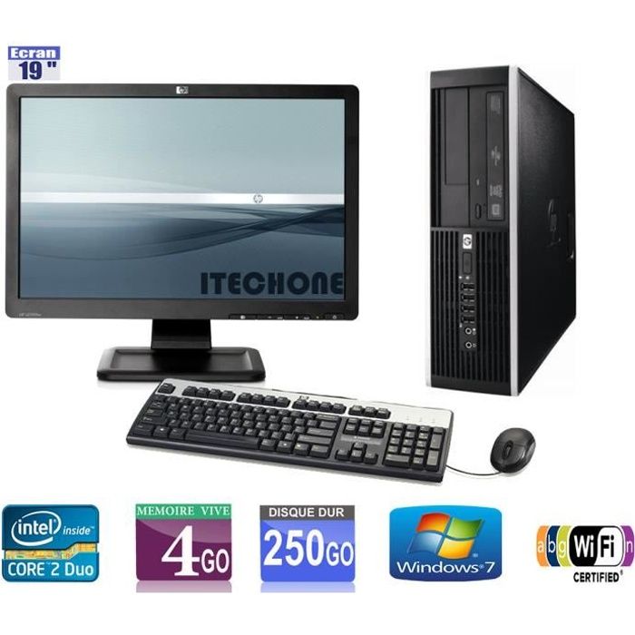 Pc de bureau HP 6000 Pro - Core 2 Duo 300 GHz - Ram 4 Go - HDD 250 Go - WIFI + Ecran HP 19 - Hewlett packard