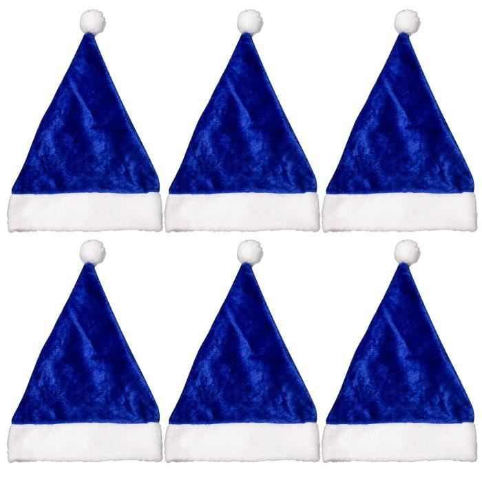 SoMulti - Lot De 6 Bonnets De Père Noël Taille Adulte Pour Fêtes Et Réunions Familiales