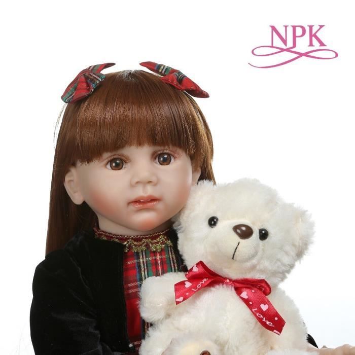 NPK �?? poup?�e raidolin r?�aliste pour b?�b?� fille, 60CM, cheveux longs et lisses, taille r?�elle 6 