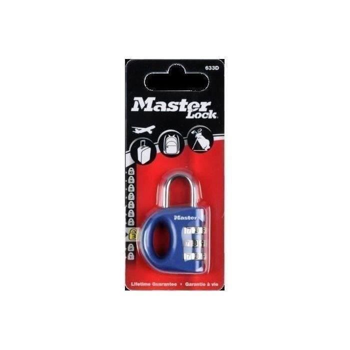 Cadenas MASTER LOCK 30 mm pour bagages - Bleu - Diamètre de l'anse 4 mm - Acier - Verrouillage à code