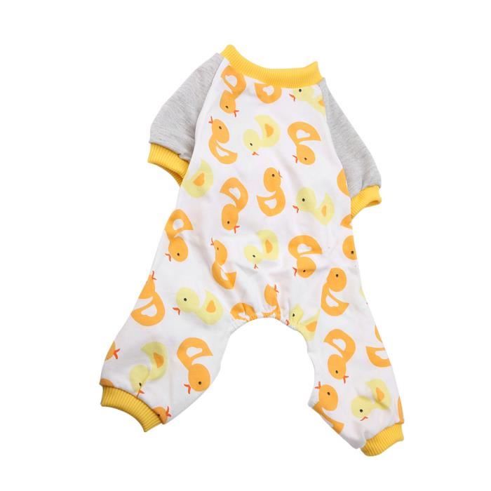 Comparer les prix de Pyjama pour animaux - MINIFINKER - SY05 - Coton doux - Motif canard - Taille XS