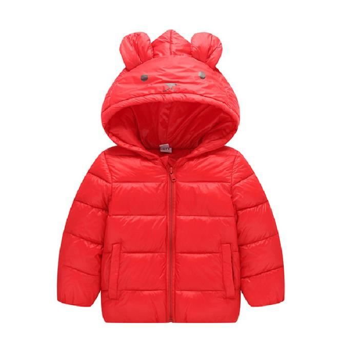 Doudoune Legere Capuche Bebe Garcon Fille Avec Les Oreilles De Lapin Manches Longues Simple Flavor Rouge Cdiscount Pret A Porter