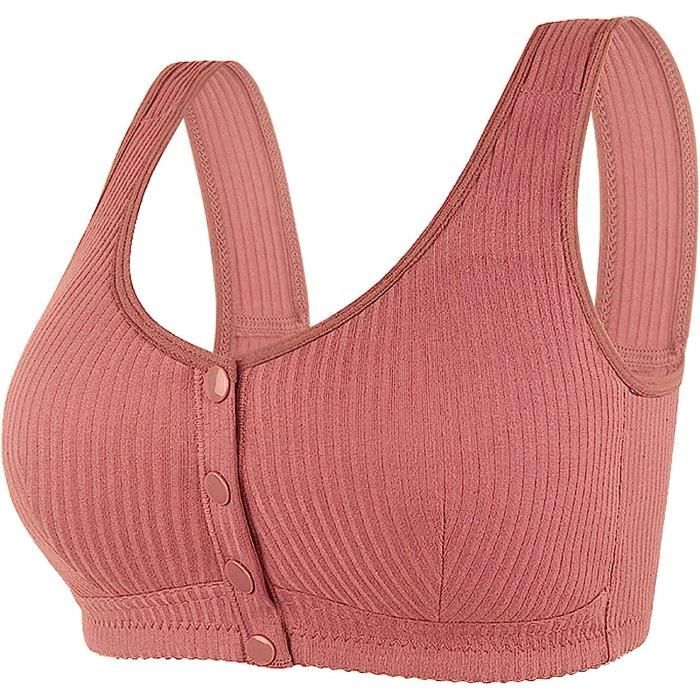 Soutien-Gorge Sans Armature Femme - Brassière Push-up Col V Profond, Coton Confortable Sans Coutures