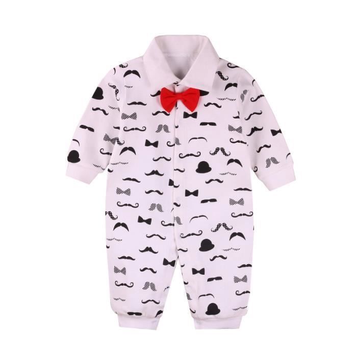 Combinaison Bebe Ensemble De Pyjama Coton Manches Longues Noeud Papillon Barbe Noeud Papillon Barbe Cdiscount Pret A Porter