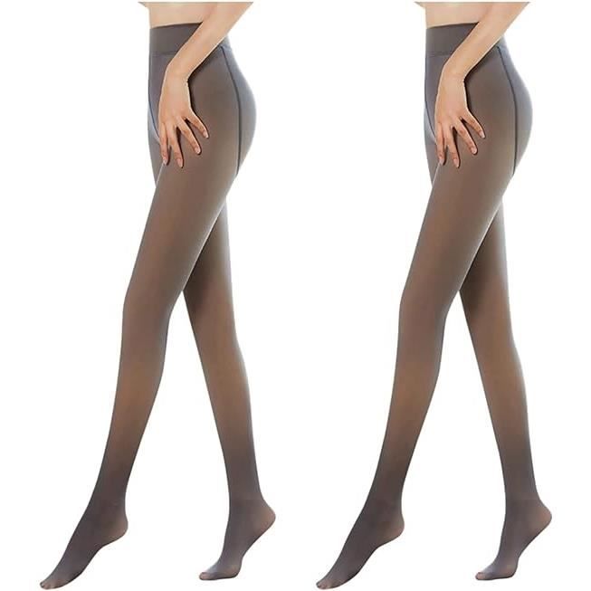 Collant Polaire Femme Noir - Générique - Effet Transparent - Taille Haute - Respirant
