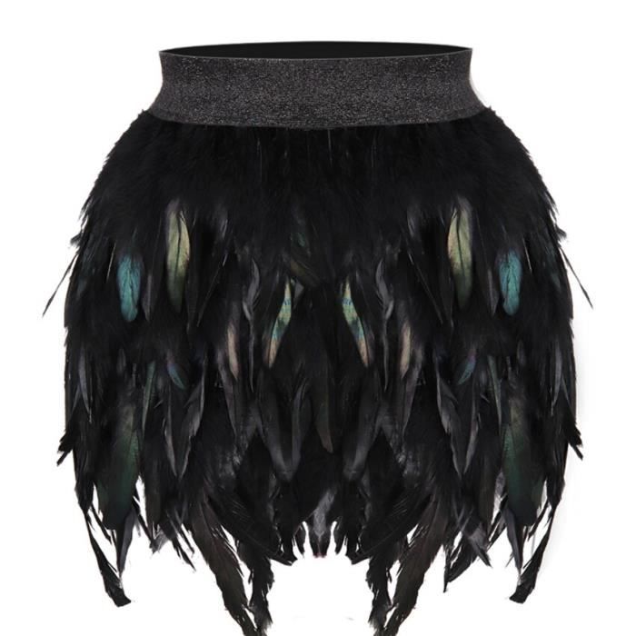 Jupe à Plumes Avec Bretelles Spaghetti - Tulle Élastique - Pour Carnaval, Ballet, Costume Fête - Mini Jupe Femme