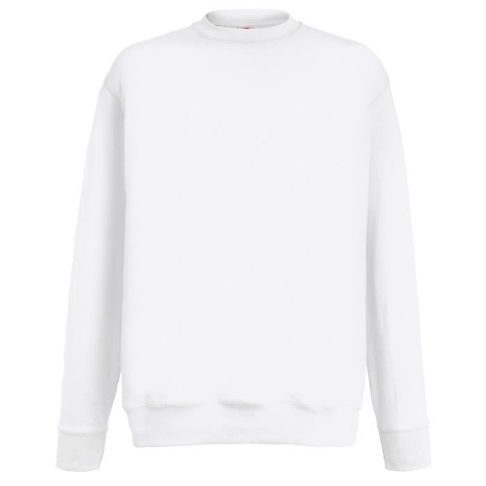 Fruit Of The Loom Sweatshirt uni Homme Blanc Blanc