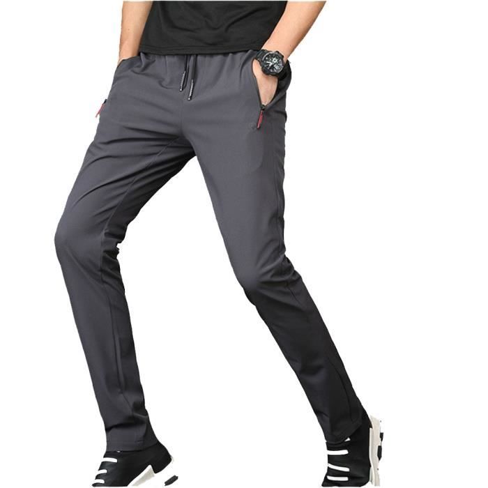 PASUDA Pantalon Polaire Homme Pantalon de Jogging Hiver Coton Ultra Chaud  Pantalons de Sport Taille Élastique Coupe avec Poches Zippées Survêtement  Sportwear Décontracté (Gris Foncé, M) : : Mode