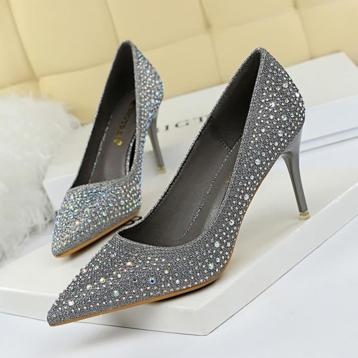 Escarpins Femme Gris Talon Haut Aiguille Chaussures Mariage Soiree Achat Vente Escarpins Femme Gris Talon Haut Aiguille Chaussures Mariage Soiree pas cher Cdiscount