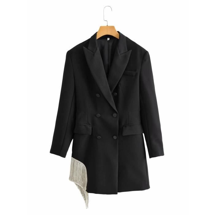 Blazer Femme Léger Et Chic - Manteau Slim Manches Longues Avec Poches, Taille Grande, Rouge, Pour Automne/hiver