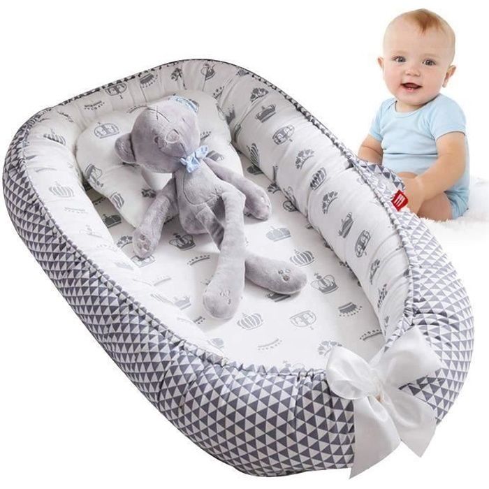 TEALP Reducteur de lit Bebe Cocon baby nest pour bébé couffin de voyage portable, réducteur Lit Bébé avec Couette Nid pour nouveau-né nourrisson 
