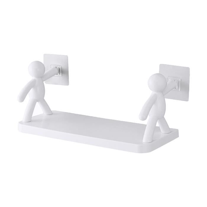 Étagère Murale - OMABETA - Rangement Bouteille Épice - Design Élégant - Sans Perçage - Plastique Blanc