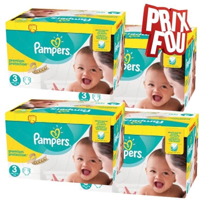 Pampers Taille 3 pack jumeaux 520 couches bébé premium protection