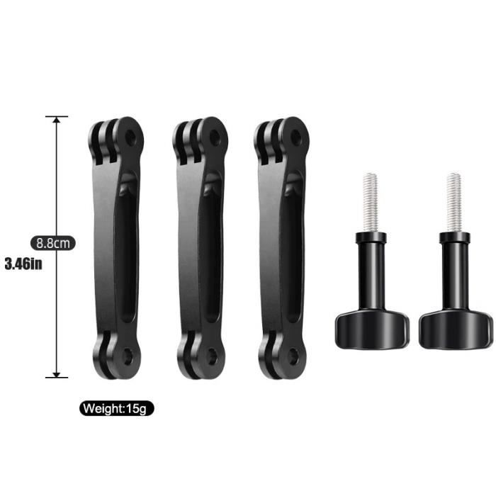HSU Adaptateur Rotatif 360° En Aluminium Pour GoPro Hero 13/12/11/10/9/8/7/6/5/4/3 – Bras D’Extension Pivotant Ultra Solide