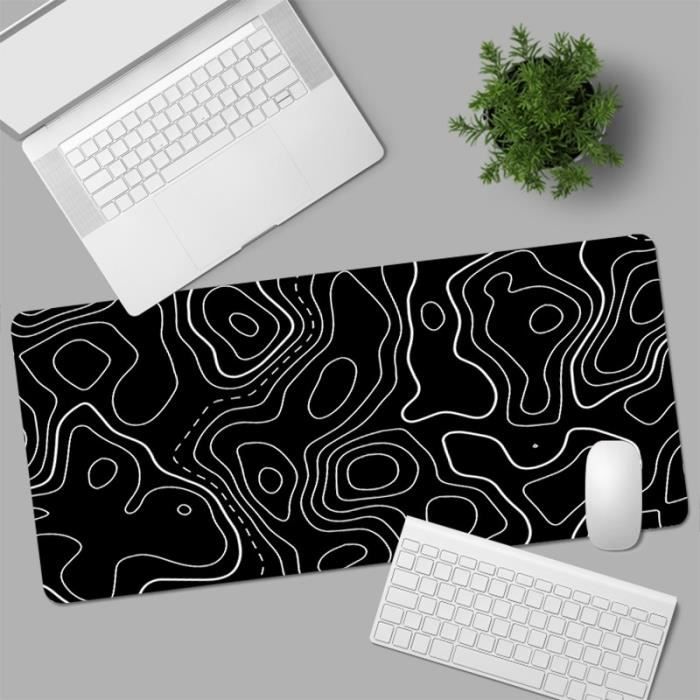 Grand tapis de souris noir et blanc pour ordinateur portable,accessoires de jeu,tapis de souris