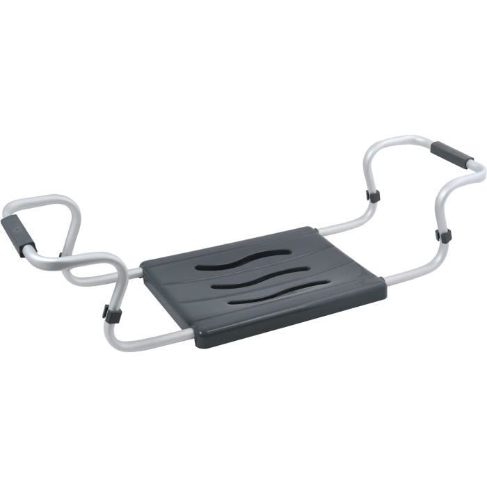 Sedile Da Bagno Estensibile In Alluminio E Plastica - Regolabile 55-70 Cm, Portata 150 Kg, Antracite