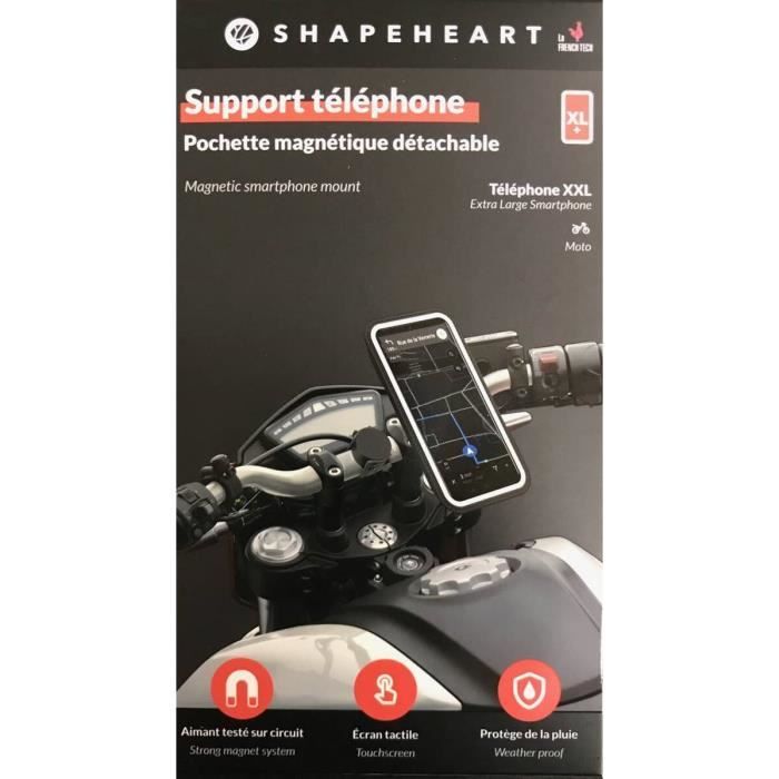 Support smartphone moto - Shapeheart - 2XL - Imperméable - Tactile - Compatible Face ID