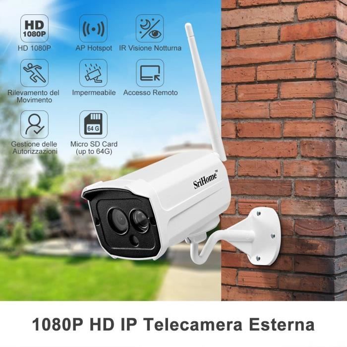 Sricam SH024 IP Camera 2 mégapixels P2P Cloud Free Vision Nocturne Web Server ONVIF 1710