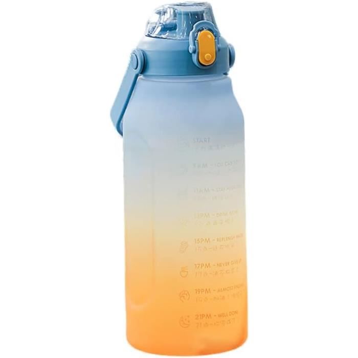 Gourde Sport 1,5L Avec Marqueur De Temps - Sans BPA - Étanche - Parfaite Pour Sport, Bureau Et Voyage