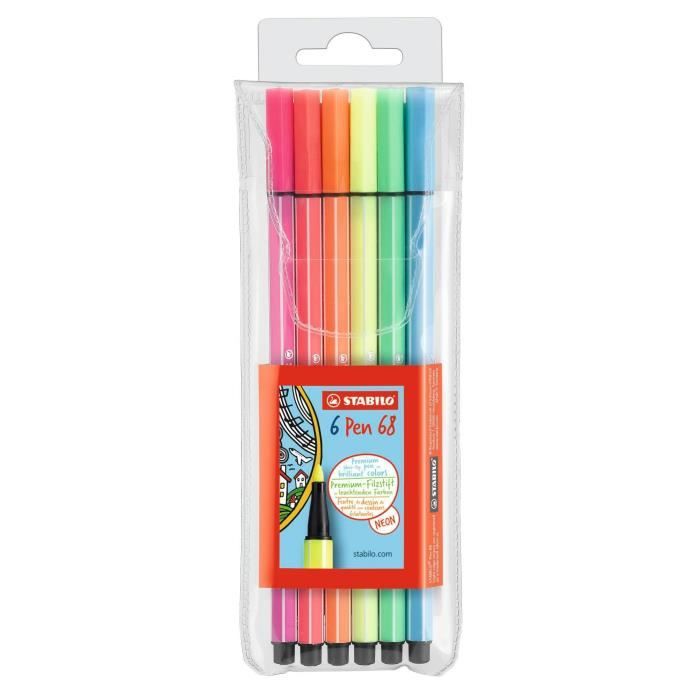 FEUTRES Feutre de dessin - STABILO Pen 68 - pochette x 15 feutres pointe  moyenne - Coloris assortis49 - Cdiscount Beaux-Arts et Loisirs créatifs