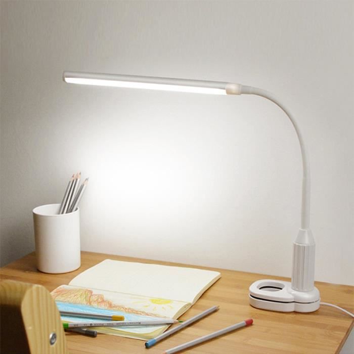 Lampe de bureau LED - TANBABY - Pliable - Capteur tactile - USB rechargeable - 24 LEDs