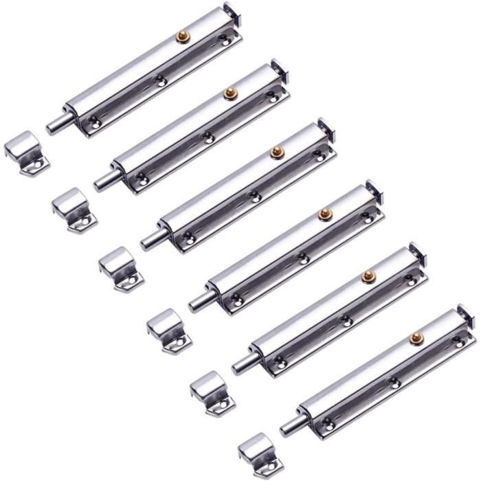 Lot De 2 Verrous Noirs De 12,7 Cm En Acier Inoxydable Robuste Pour