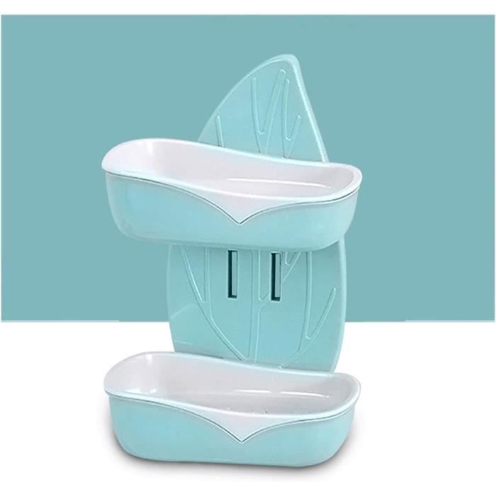 Ulable Porte-savon Céramique Avec Support Acier Inoxydable 304 - Double Couche Auto-drainant Pour Salle De Bain Et Cuisine (Noir)