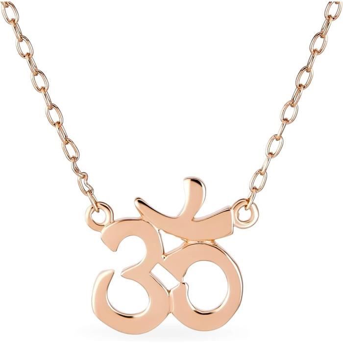 Lotus Flower Om Necklace - 925 Sterling Silver Filigree Petals Yoga Ohm Symbol e Lotus Flower Om Necklace - 925 Sterling Silver Filigree Petals Yoga Ohm Symbol e