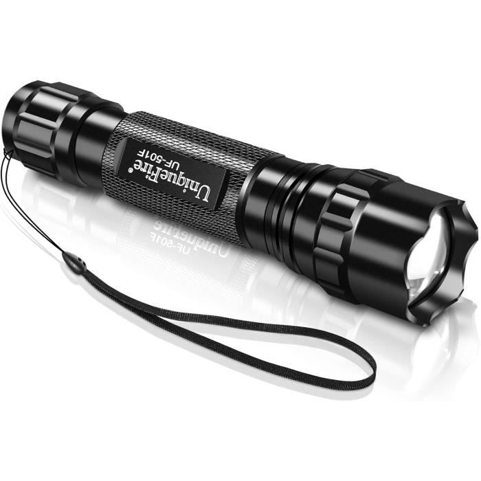 Lot De 2 Lampes Torches LED Tactiques Rechargeables USB | Super Lumineuses | Aluminium | NEUF