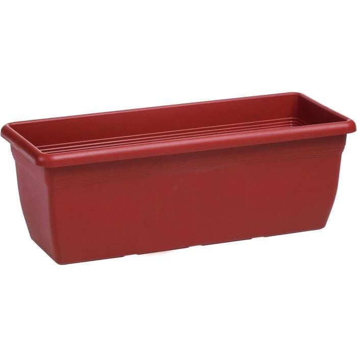 Generic Jardinière rectangulaire pour rebord de fenêtre avec trous de drainage pour cour, porche, 50 x 19 x 16 cm, bleu