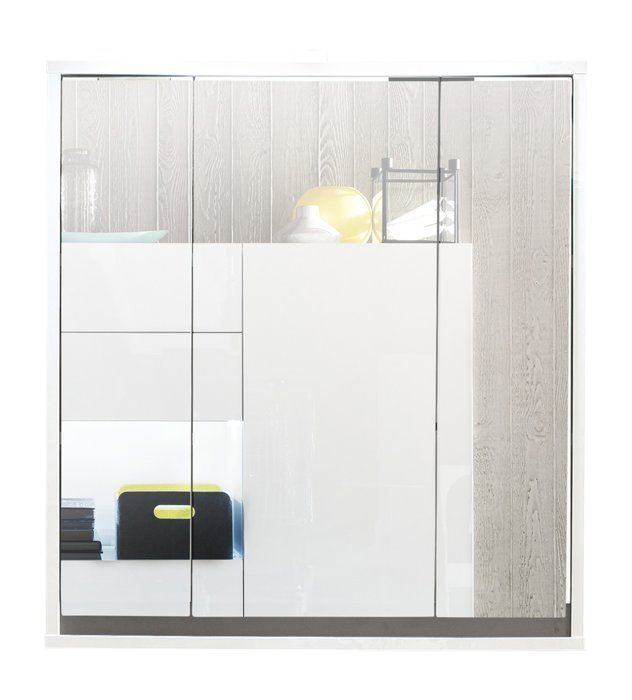 trendteam smart living armoire murale de miroir de salle de bains avec espace de rangement, matériau en bois, panneau haute