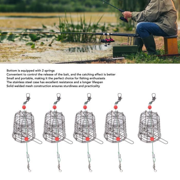 10Pcs Support Cage D'Appât Acier Inoxydable Mangeoire De Pêche À