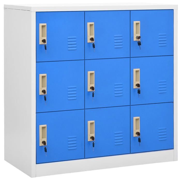 vidaXL Armoire à Casiers Verrouillables Armoire de Rangement Organisateur de Rangement Armoire de Bureau Gris Clair 336441