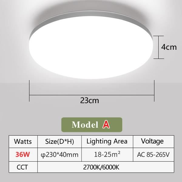 GOECO Plafonnier Led 30W, Plafonnier Carré Moderne Métal Acrylique